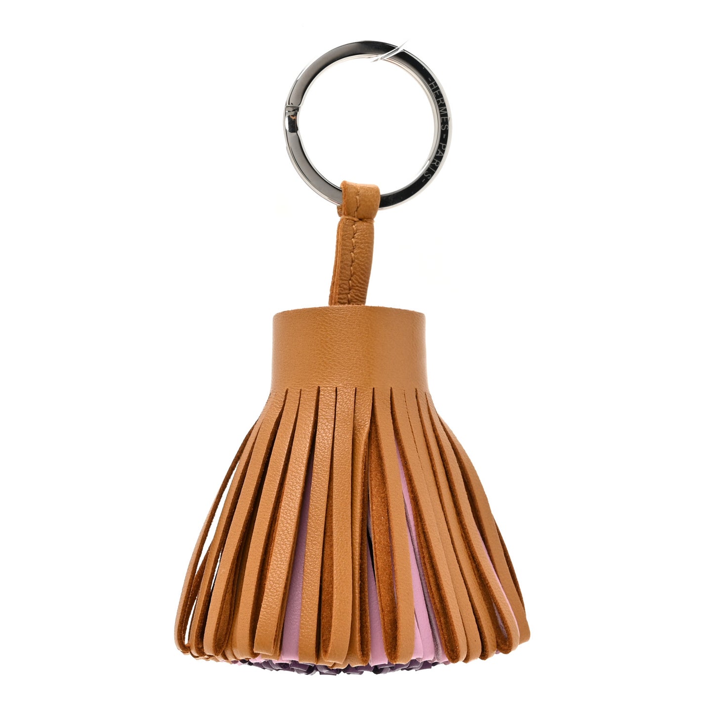 Lambskin Tri-Color Carmen Tassel Key Holder Sesame Mauve Sylvestre