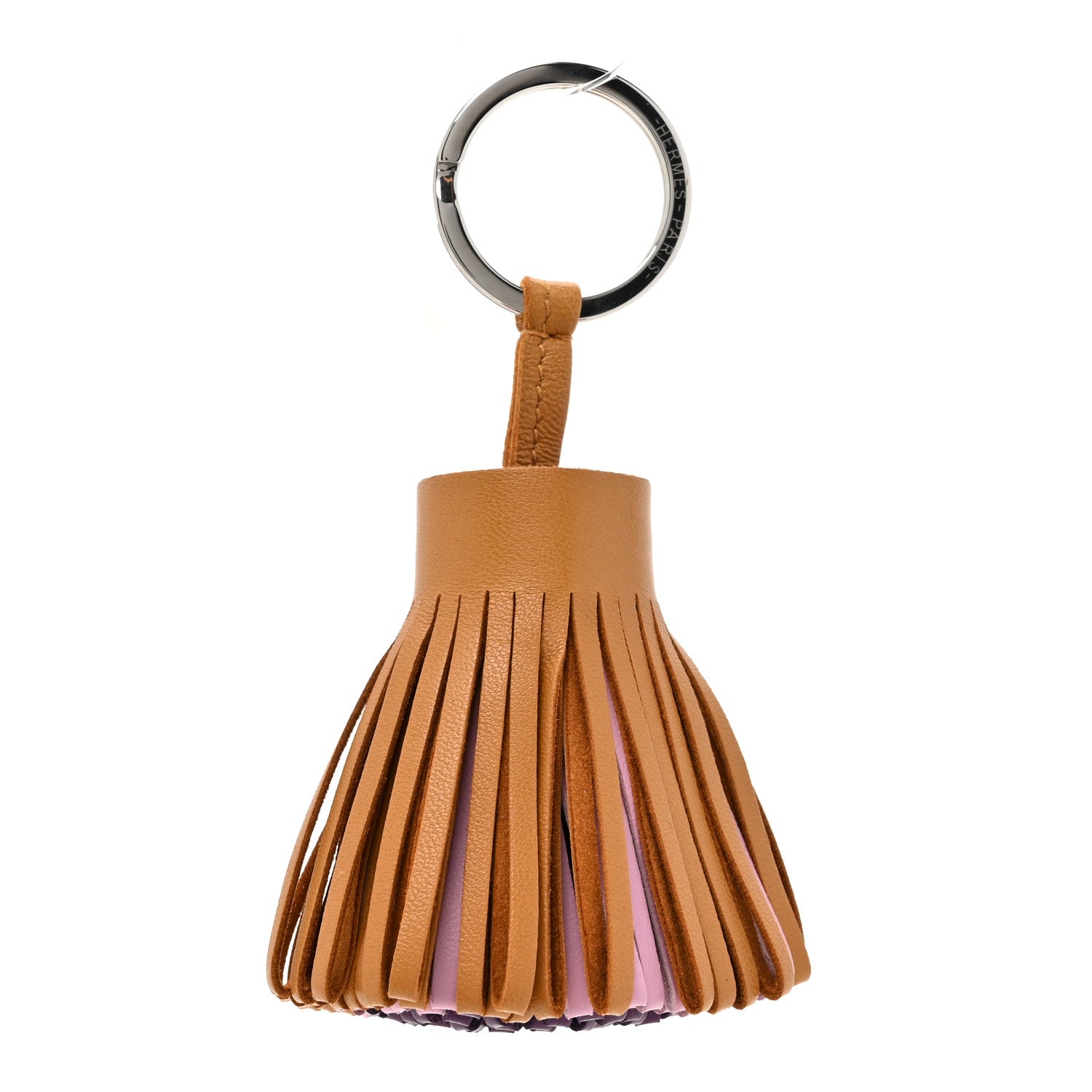 Hermes Lambskin Tri-Color Carmen Tassel Key Holder Sesame Mauve Sylvestre 1 of 5