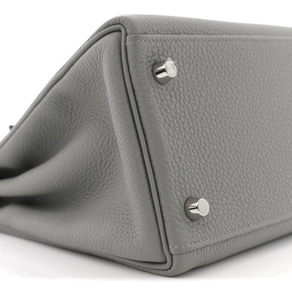 Hermes Togo Horseshoe Kelly Retourne 28 Gris Mouette 9 of 11