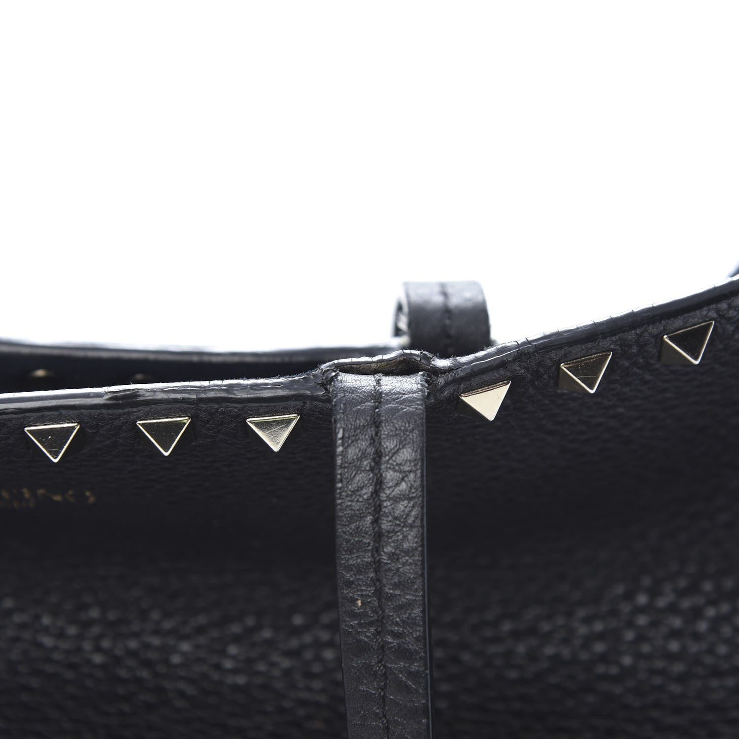 Valentino Garavani Grained Calfskin Rockstud Shoulder Tote Black 18 of 18