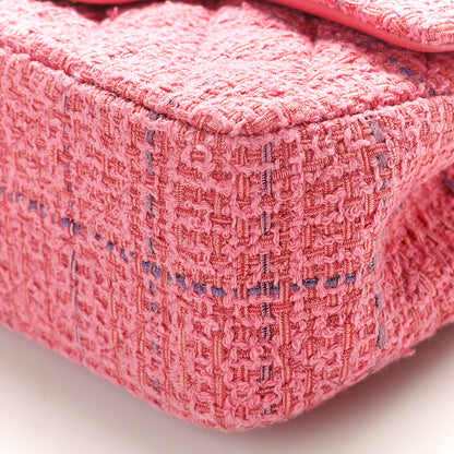 Chanel Tweed Quilted Mini Top Handle Rectangular Flap Dark Pink 10 of 10