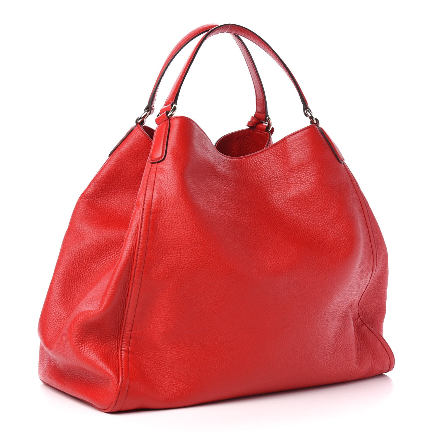 Gucci Pebbled Calfskin Large Soho Shoulder Bag Red 3 of 11