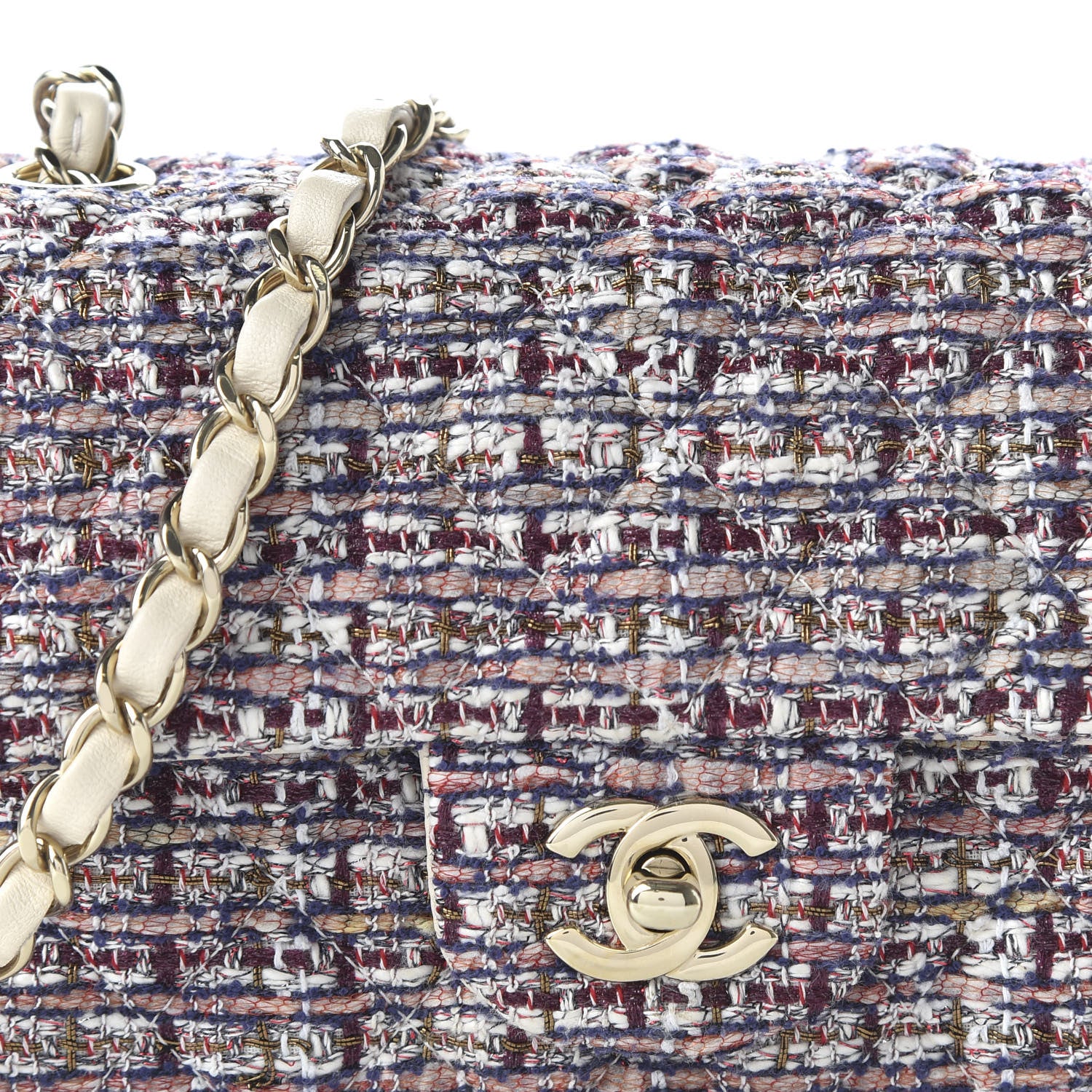Chanel Tweed Quilted Mini Rectangular Flap Pink 18 of 19