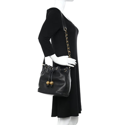 Chanel Lambskin CC Drawstring Bag Black 3 of 18