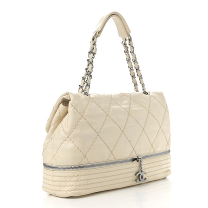 Chanel Calfskin Stitched Large Expandable Flap Bag White 4 of 11