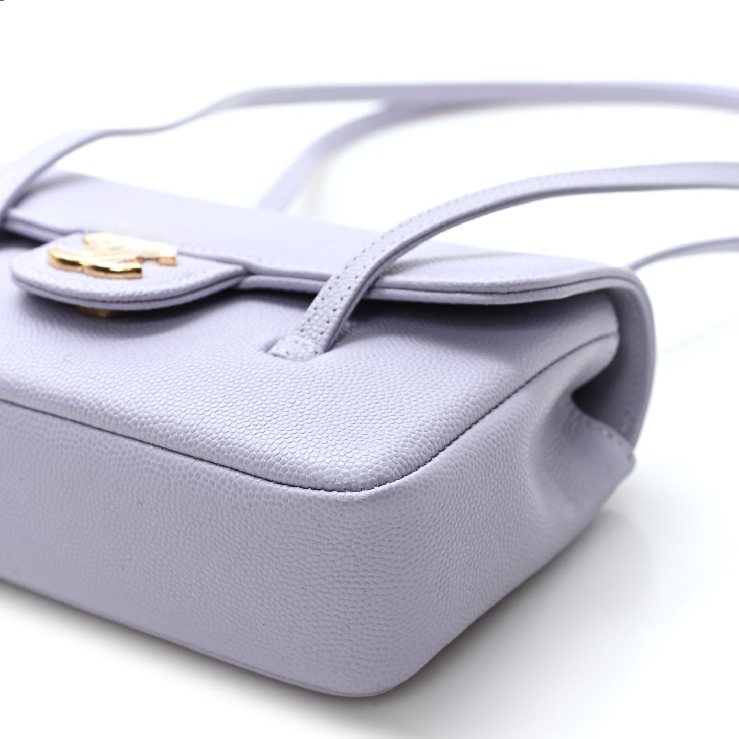 Shiny Caviar Mini Preppy Coco Shoulder Bag Purple
