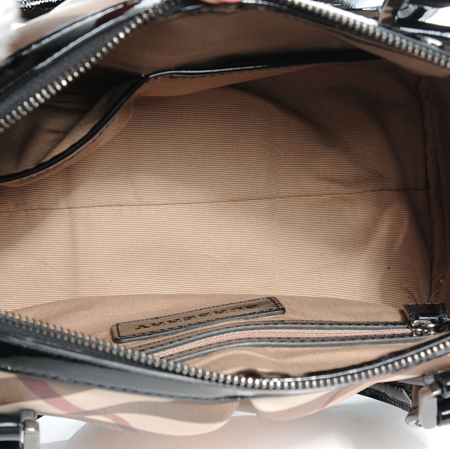 Patent Nova Check Pilgrim Tote Black