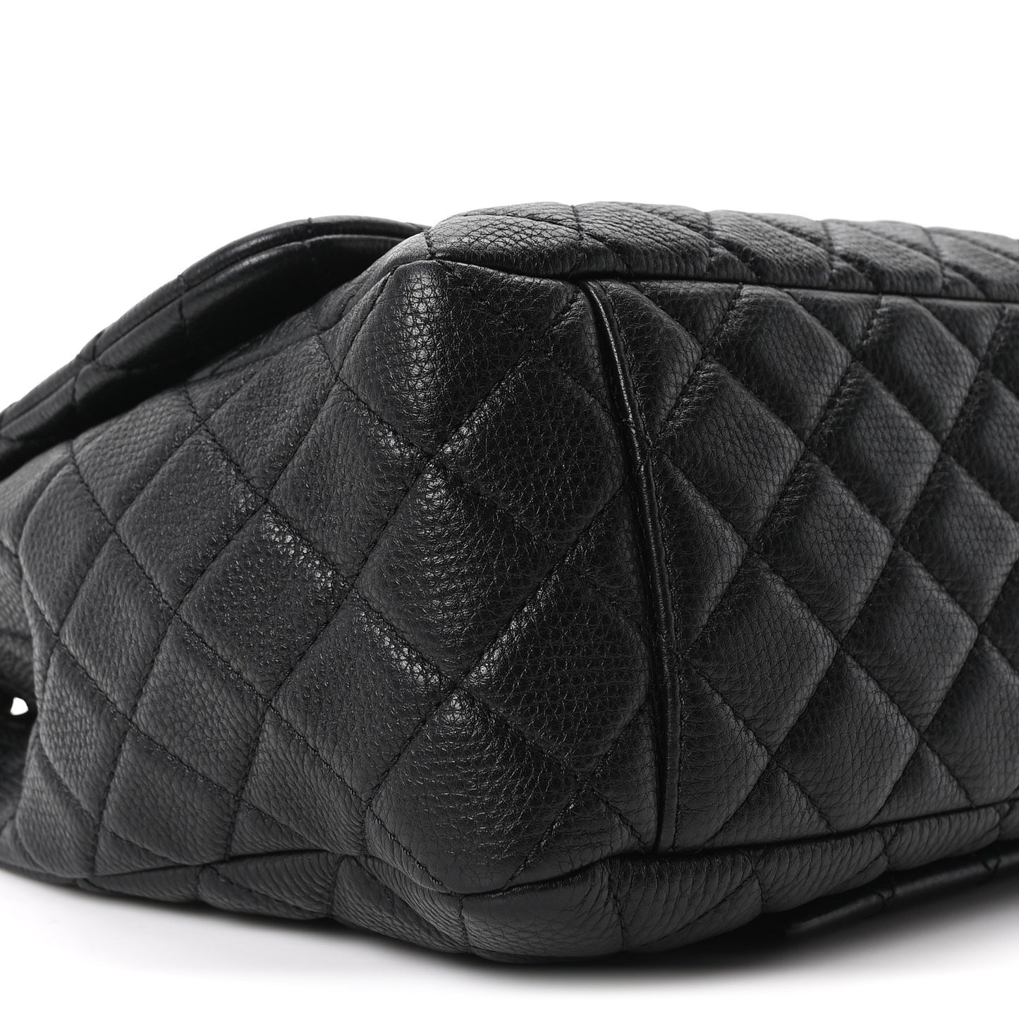 Calfskin Quilted Small XXL Travel Flap Bag Black