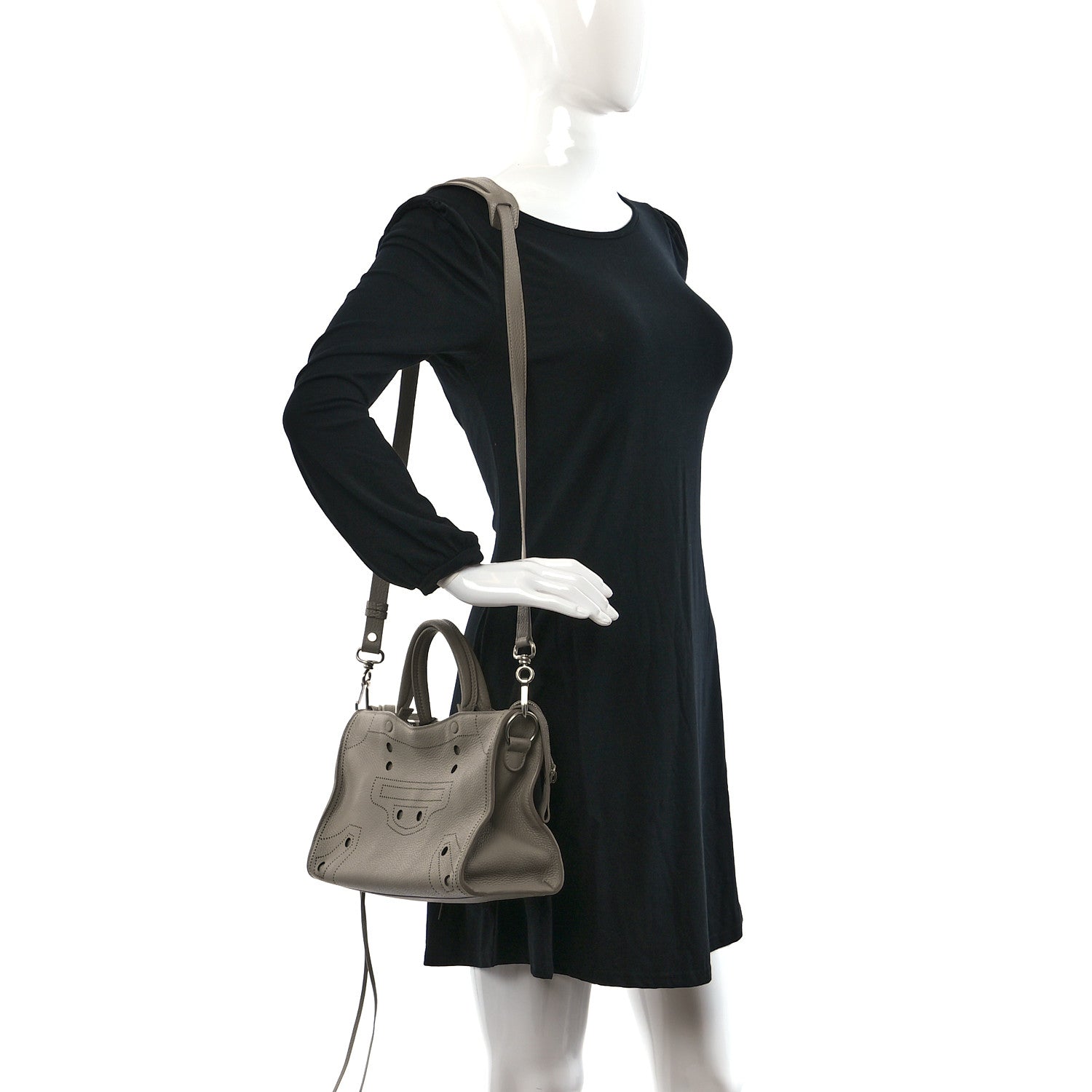Balenciaga Veau Grana Perforated Blackout Hardware S City Gris Cendre 2 of 11