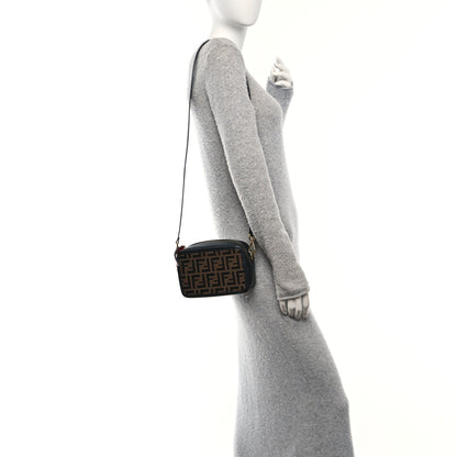 Fendi Vitello Century Bi-Color FF 1974 Embossed Mini Camera Case Maya Black 2 of 11