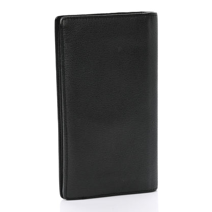 Chanel Goatskin Camellia Embossed Yen Wallet Black 2 of 8
