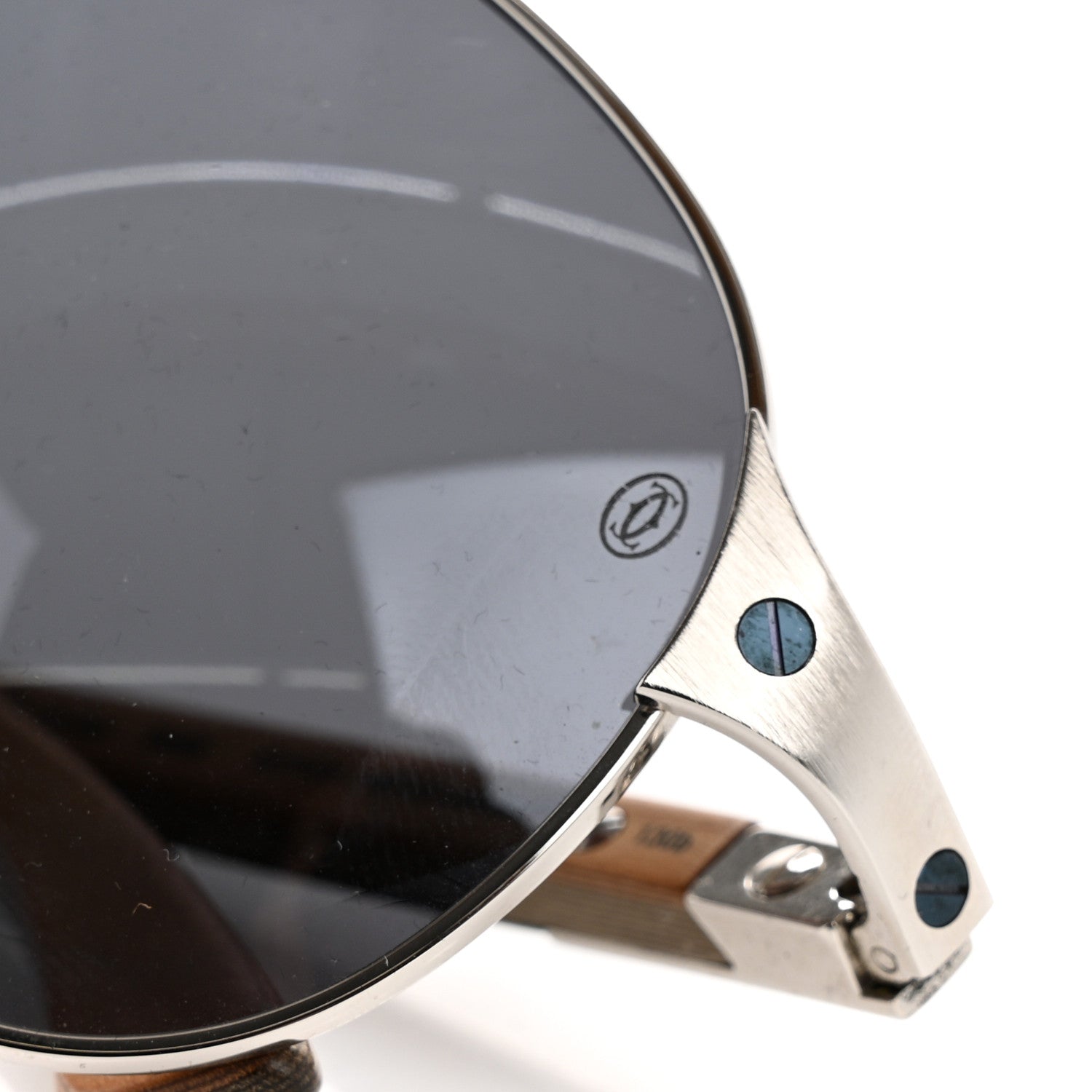 Cartier Metal Santos Dumont Aviator Sunglasses Silver 9 of 11