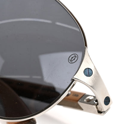 Cartier Metal Santos Dumont Aviator Sunglasses Silver 9 of 11
