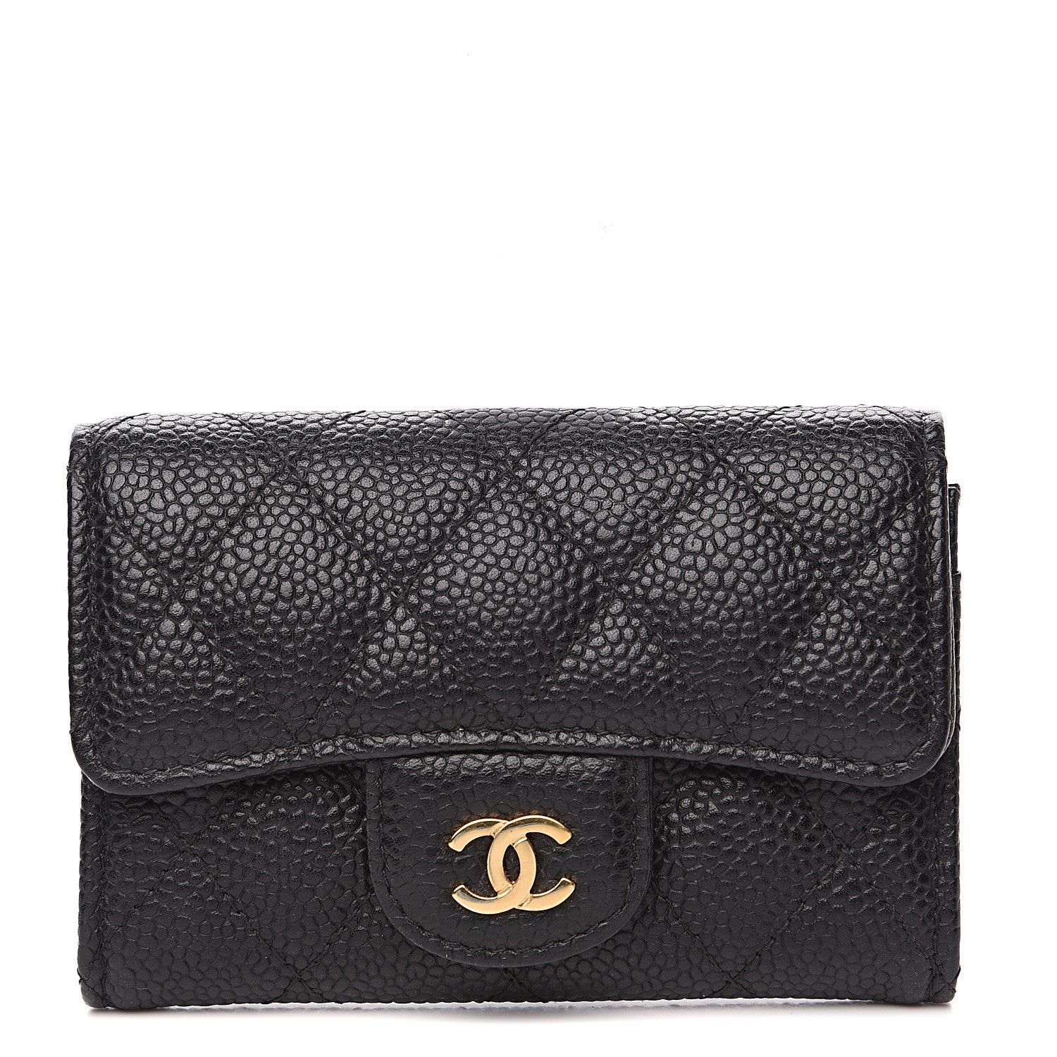 Chanel Caviar Quilted Flap Card Holder Black 1 of 7