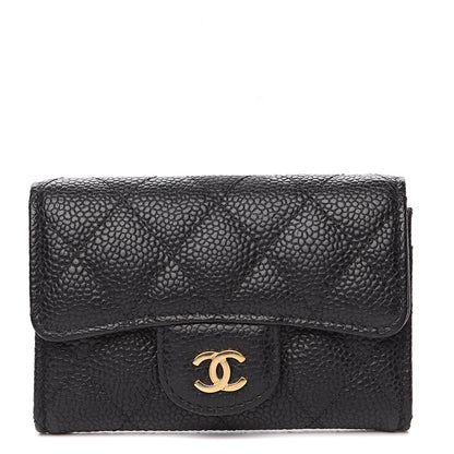 Chanel Caviar Quilted Flap Card Holder Black 1 of 7