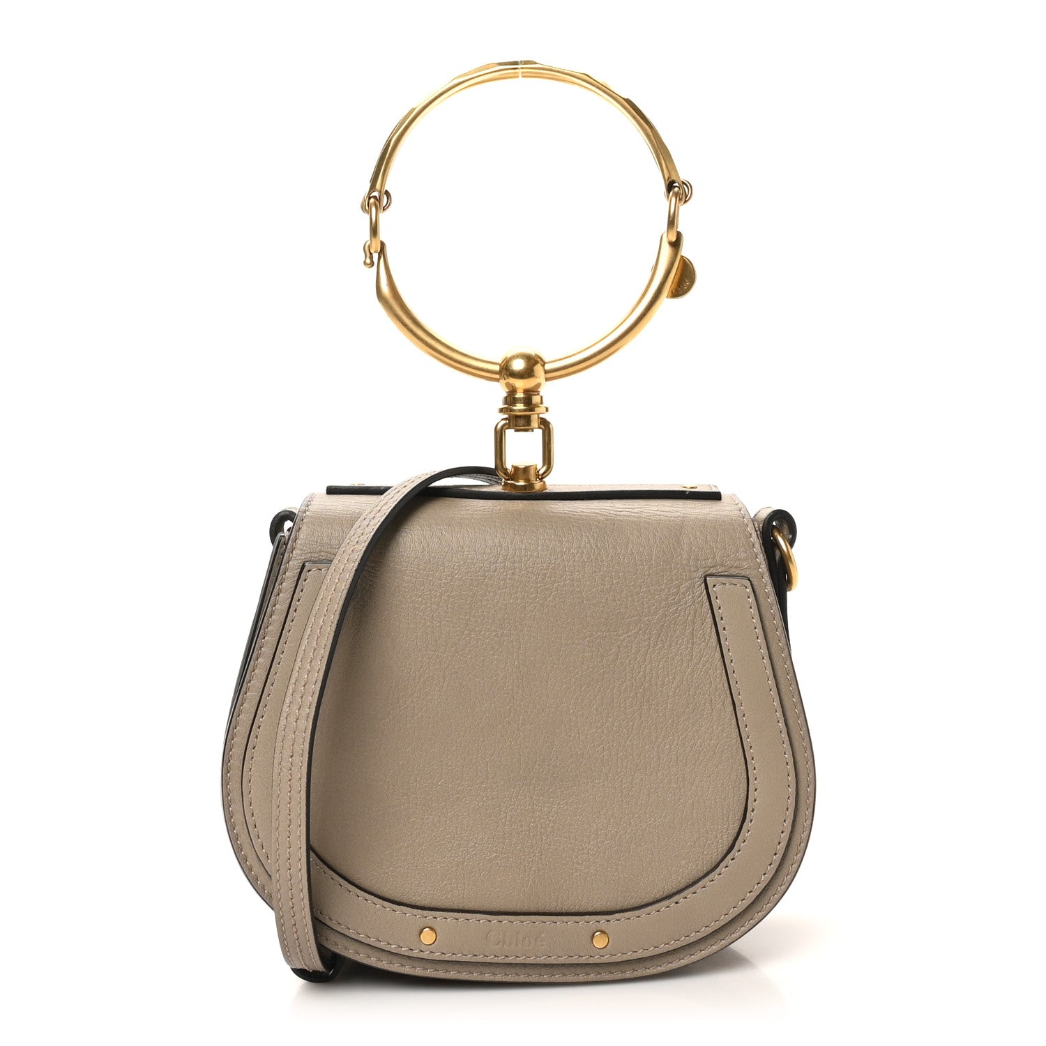 Chloe Calfskin Suede Small Nile Bracelet Bag Motty Grey 1 of 9