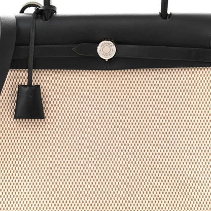 Hermes Vache Hunter Criss Viking Herbag Zip Retourne PM 31 Natural Black 7 of 13
