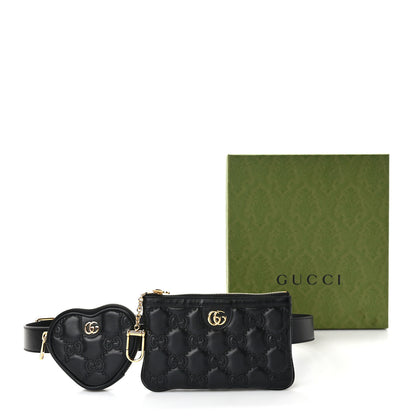 Gucci Calfskin GG Matelasse Utility Belt Bag 110 44 Black 2 of 9