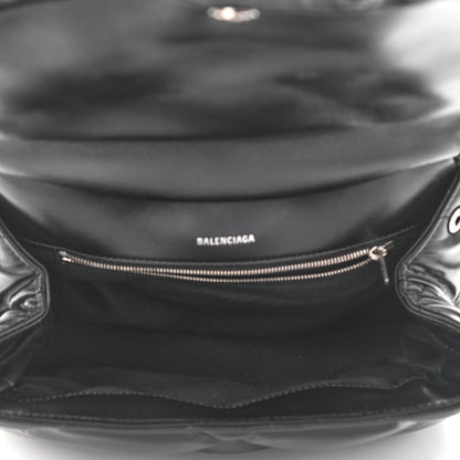 Balenciaga Nappa Calfskin Quilted Touch B Puffy Clutch Black 8 of 18