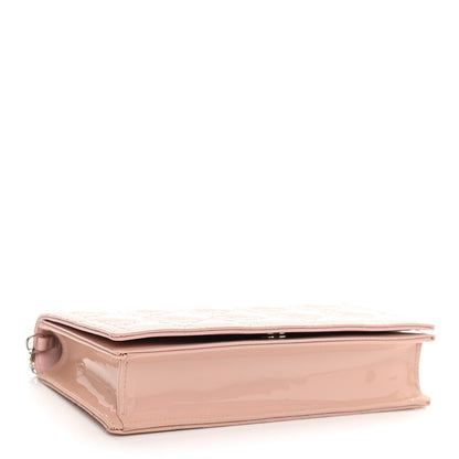 Christian Dior Patent Cannage Lady Dior Convertible Clutch Rose Des Vents 5 of 12