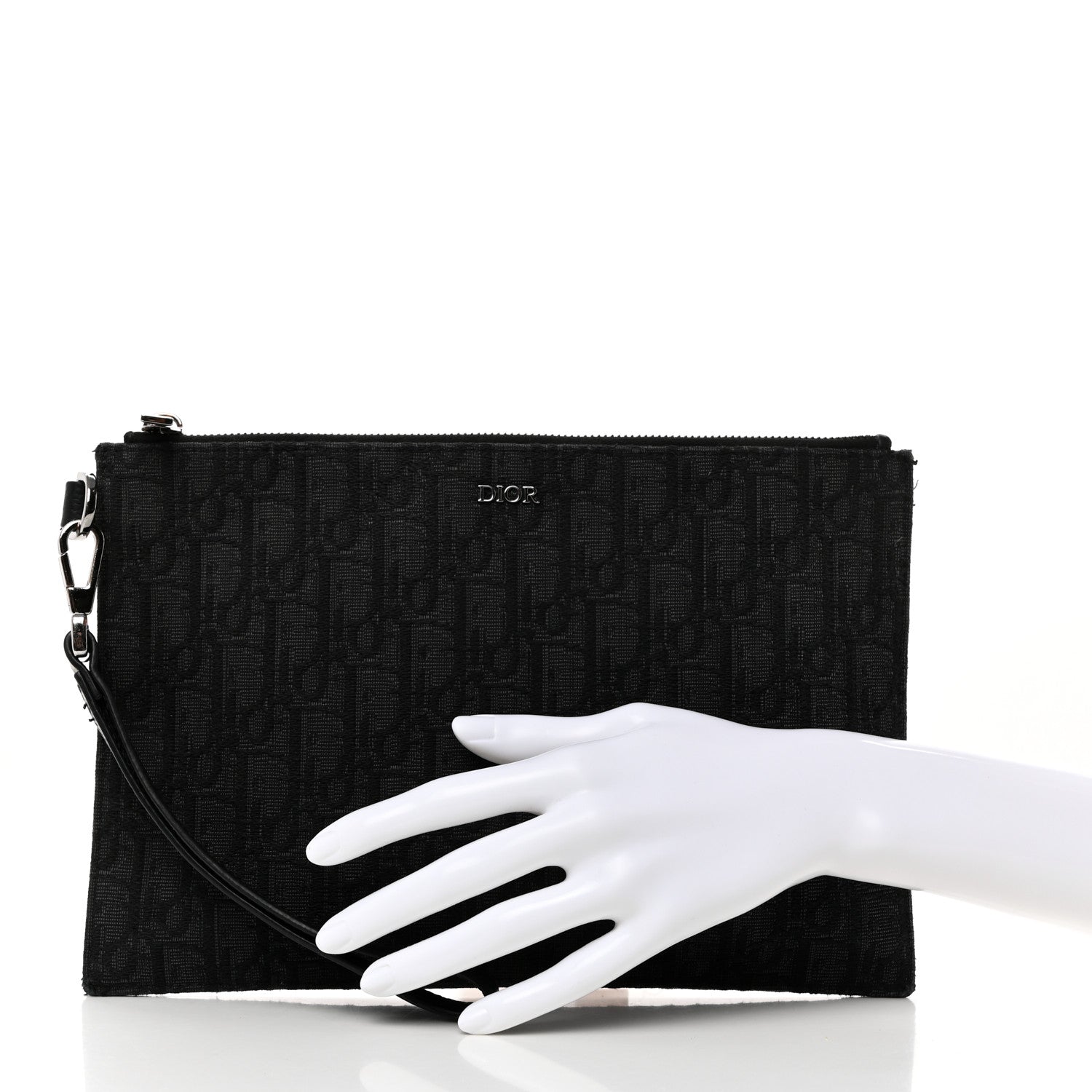 Christian Dior Oblique Jacquard Pouch Black 2 of 8