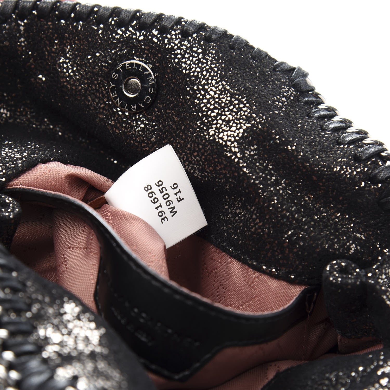 Stella McCartney Chamois Shiny Dotted Tiny Falabella Fold Over Tote Ruthenium 7 of 10