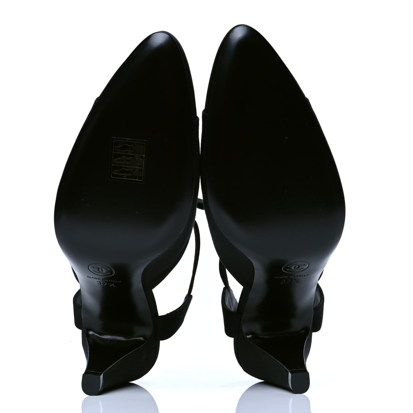Grosgrain Satin Cap Toe CC Pumps 37.5 Black