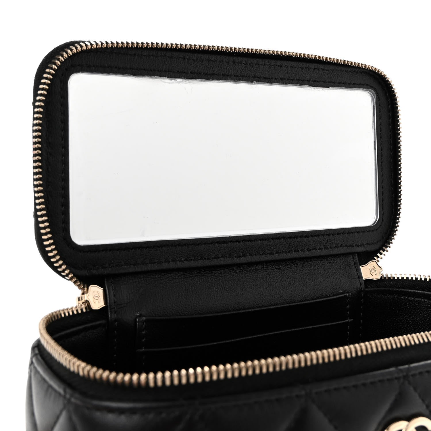 Chanel Lambskin Quilted Small Top Handle Vanity Case With Chain Black 5 of 11