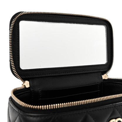 Chanel Lambskin Quilted Small Top Handle Vanity Case With Chain Black 5 of 11