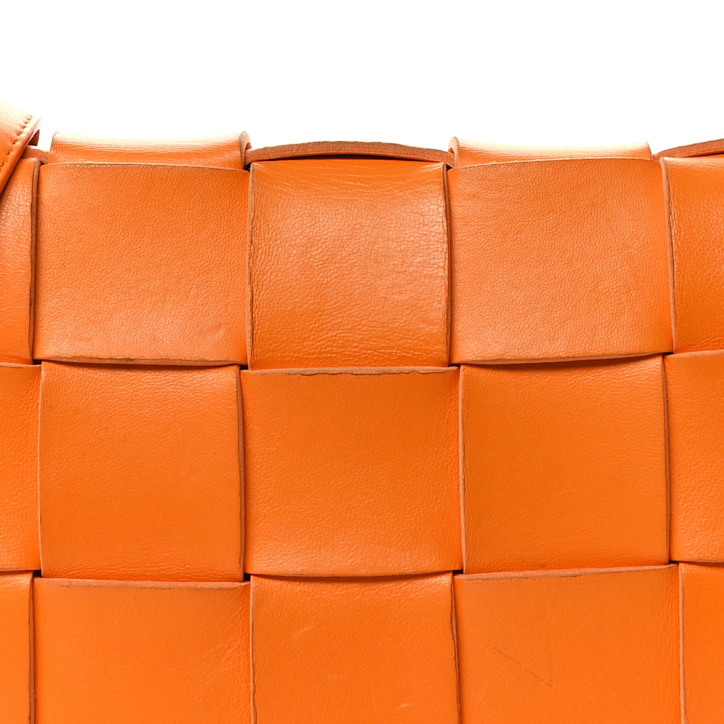 Lambskin Maxi Intrecciato Cassette Crossbody Bag Tangerine