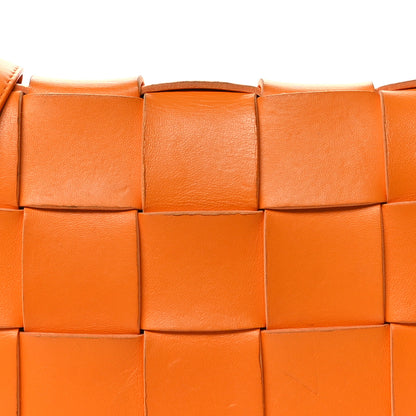 Bottega Veneta Lambskin Maxi Intrecciato Cassette Crossbody Bag Tangerine 8 of 10