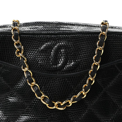 Chanel Lizard Quilted Small Tassel Camera Case Black 8 of 10