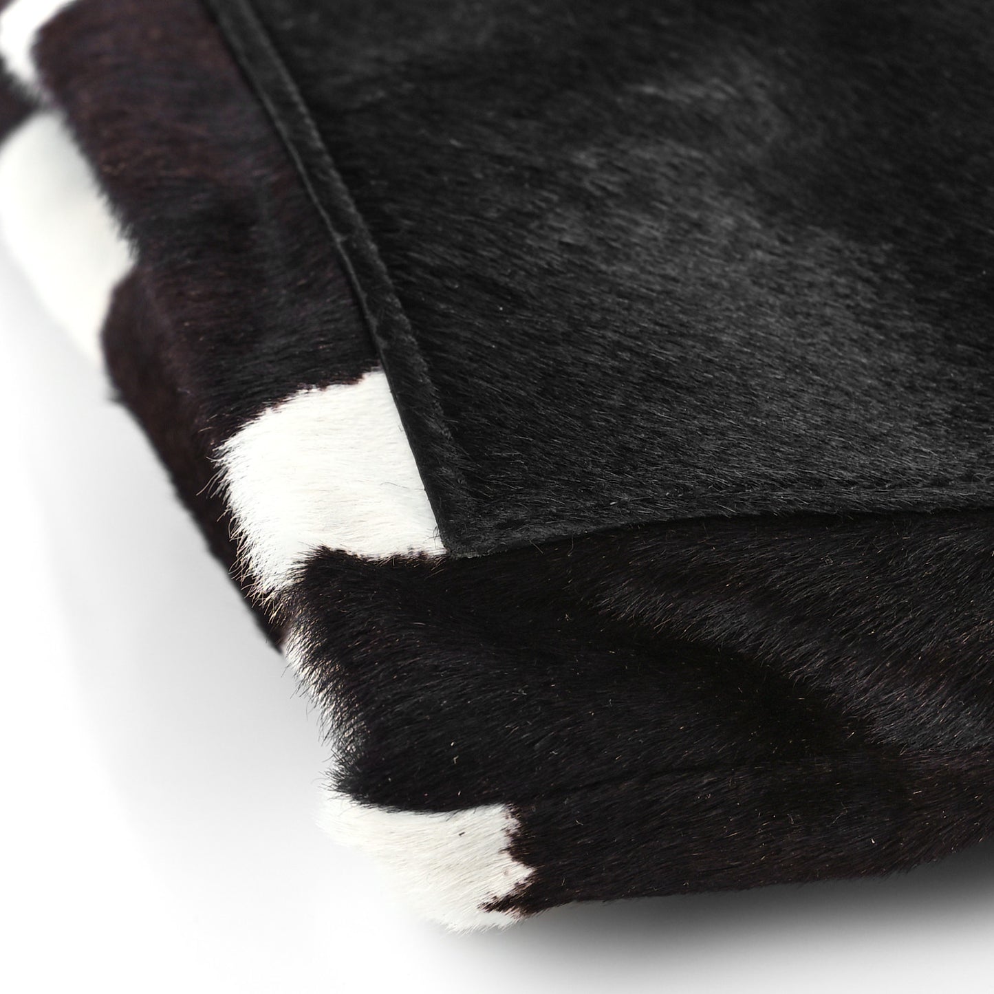 Calf Hair Shoulder Bag Black White