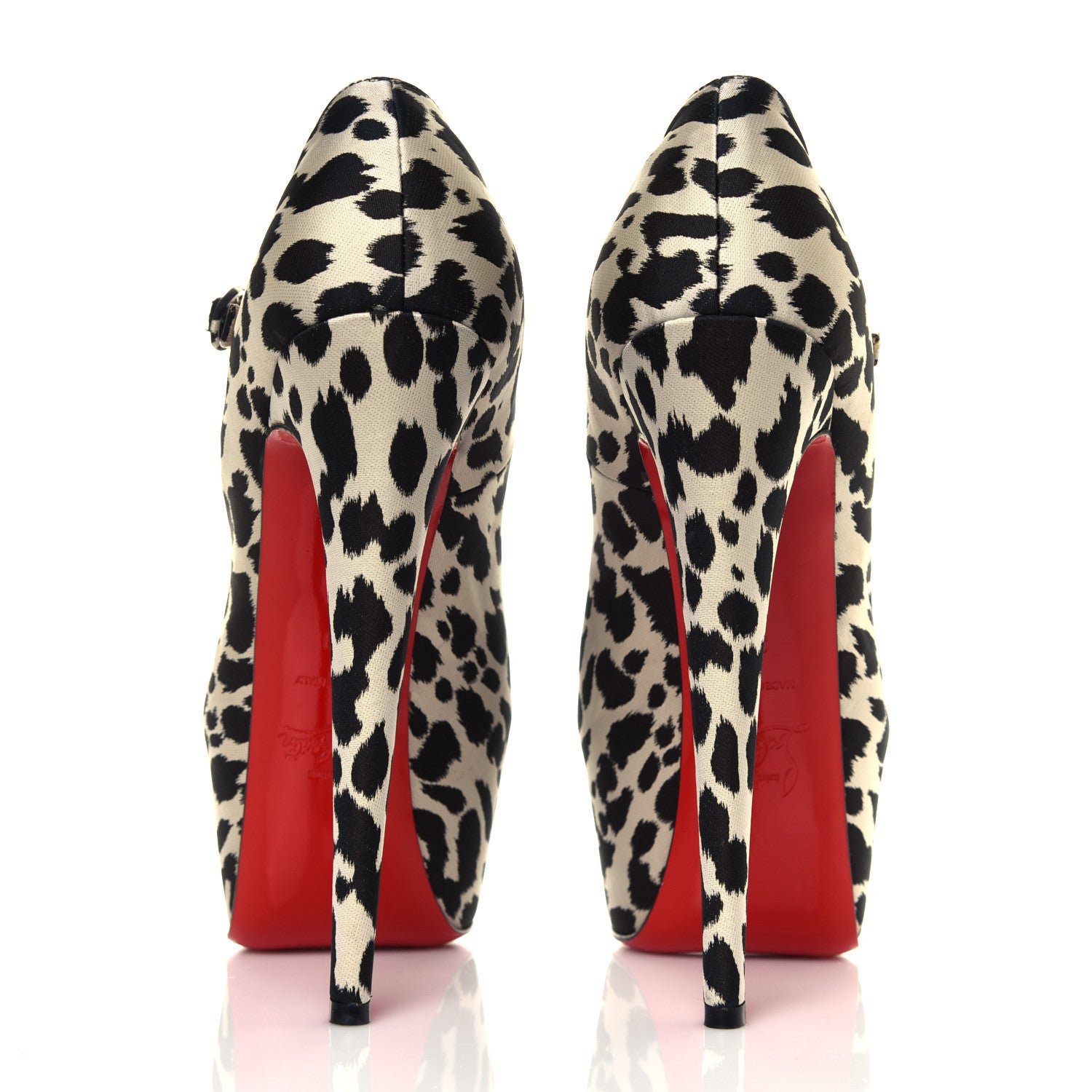 Christian Louboutin Tissu Leopardino Lady Daf 160 Pumps 39 Black White 5 of 7