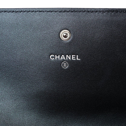 Chanel Iridescent Caviar Night by the C Pouch Clutch Black 5 of 11