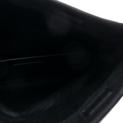 Saint Laurent Calfskin Crocodile Embossed West Hollywood Monogram Fold Over Clutch Black 5 of 6