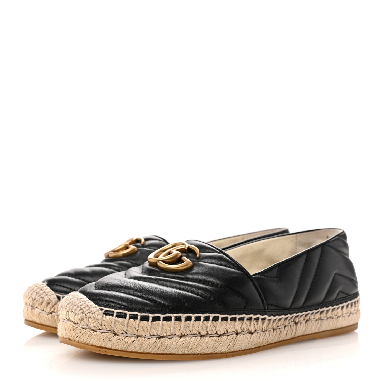 Nappa Matelasse GG Marmont Espadrilles 37.5 Black