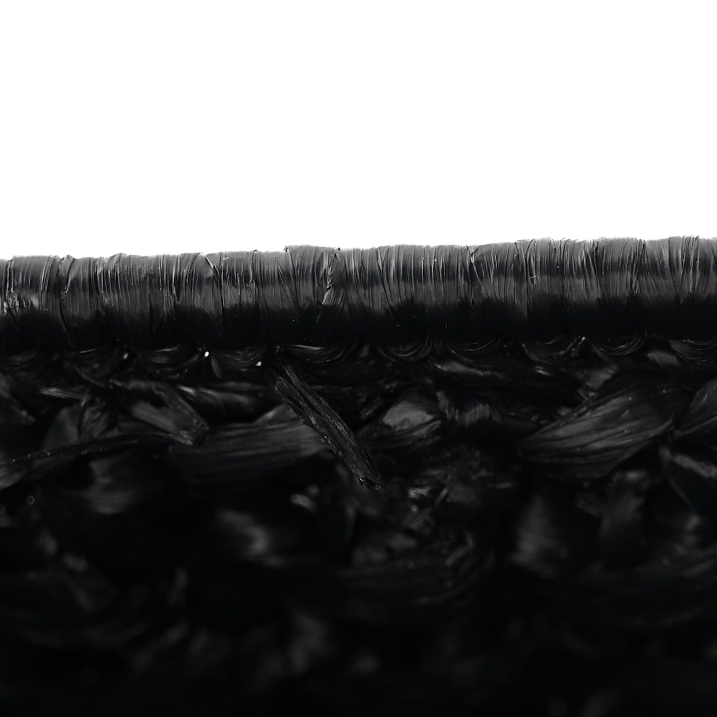 Raffia Effect Claude Chain Shoulder Bag Black