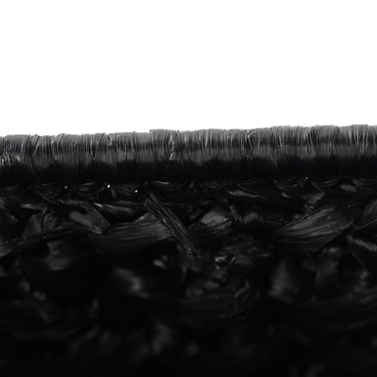 Celine Raffia Effect Claude Chain Shoulder Bag Black 6 of 10