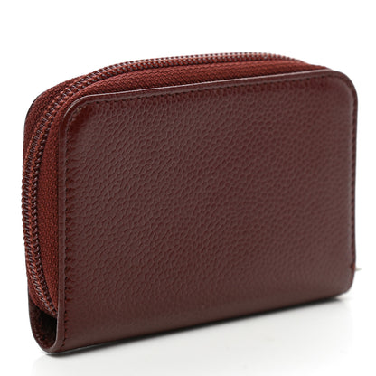 Chanel Caviar Timeless CC Zip Around Coin Purse Dark Red 3 of 7