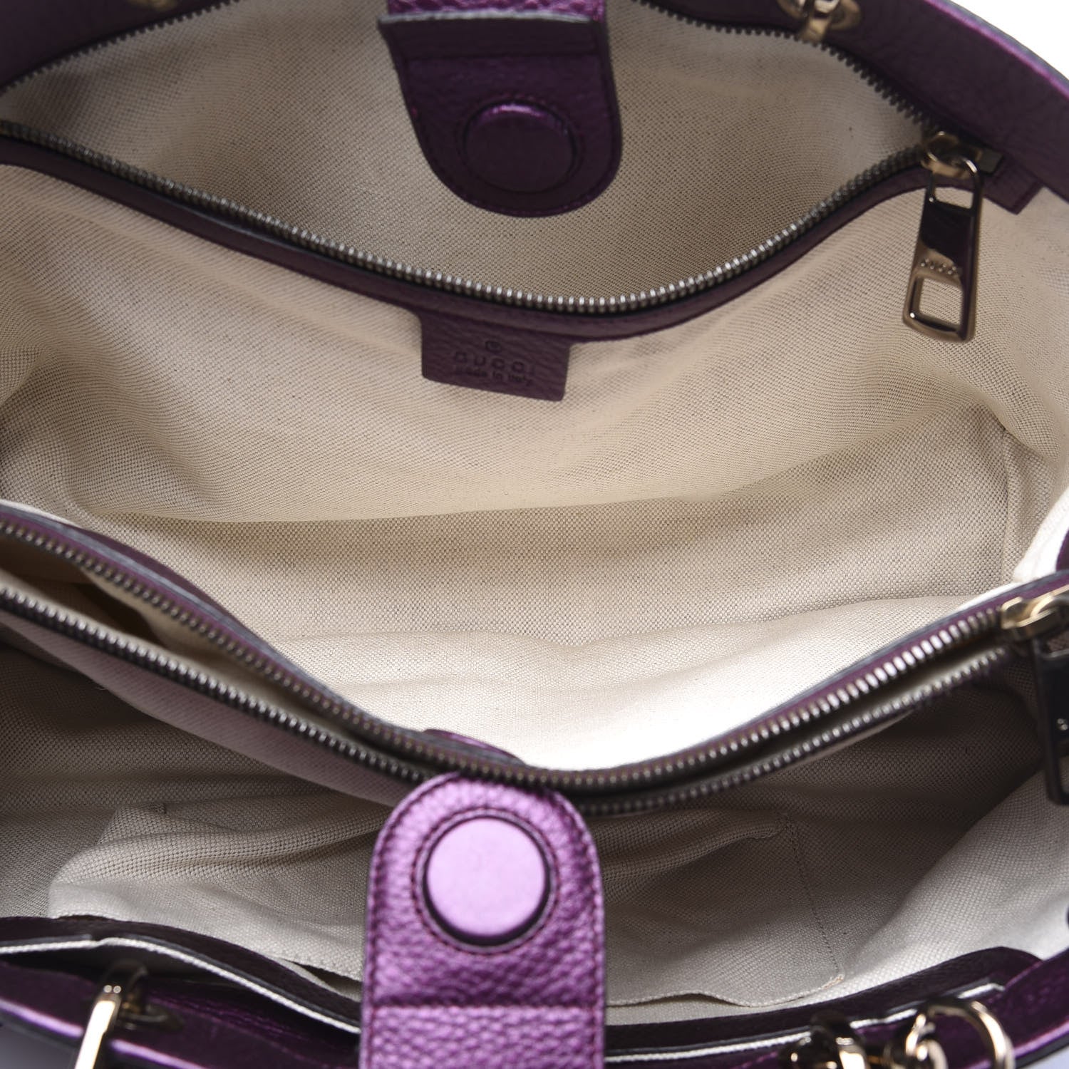 Gucci Pebbled Calfskin Medium Bamboo Shopper Tote Purple 4 of 13