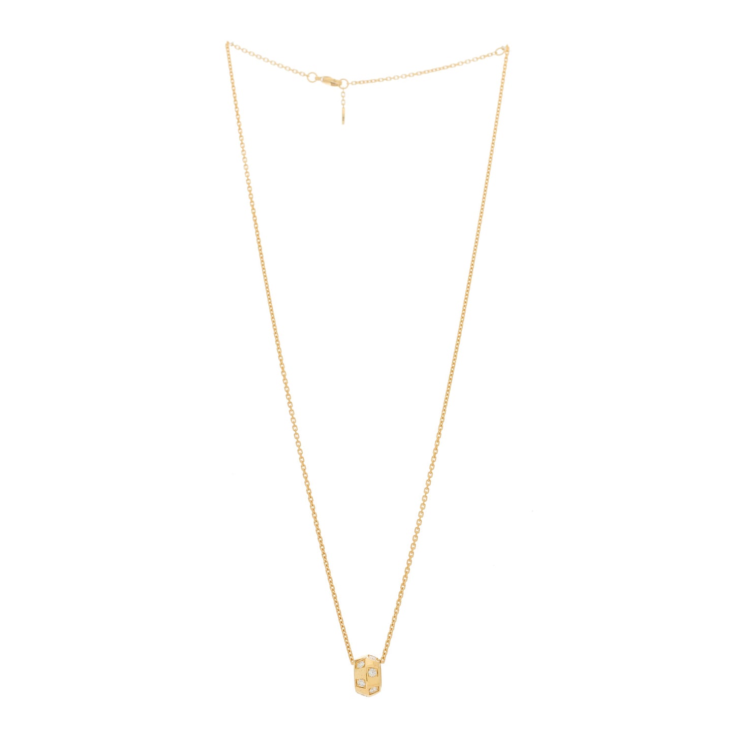 18K Pink Gold Diamond Le Damier de Louis Vuitton Pendant Necklace
