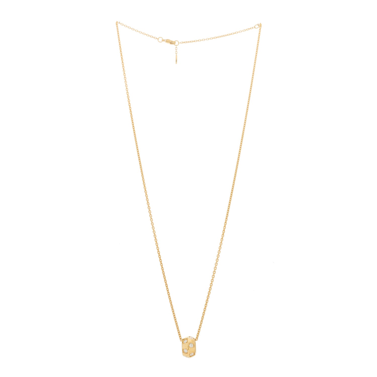 Louis Vuitton 18K Pink Gold Diamond Le Damier de Louis Vuitton Pendant Necklace 3 of 6