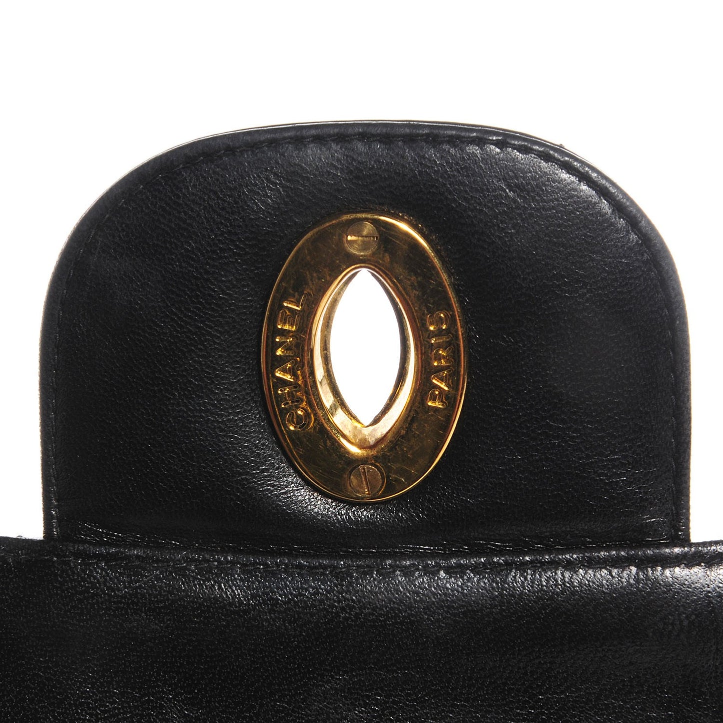 Lambskin Quilted Jumbo Flap Black