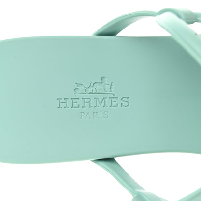 Hermes Rubber Womens Egerie Sandals 37 Vert Embrun 7 of 9