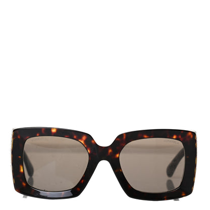 Chanel Acetate Rectangle Sunglasses 5435 Tortoise 2 of 8