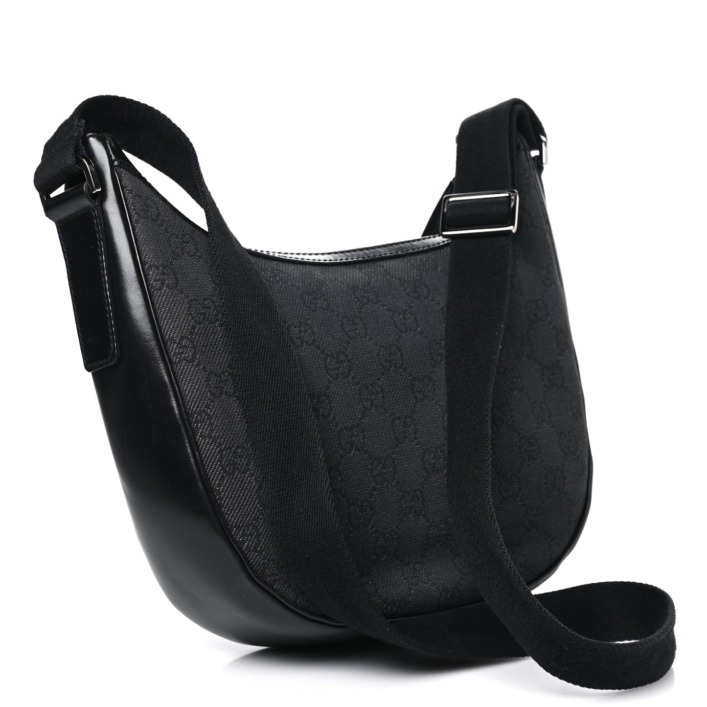Denim Monogram Shoulder Bag Black
