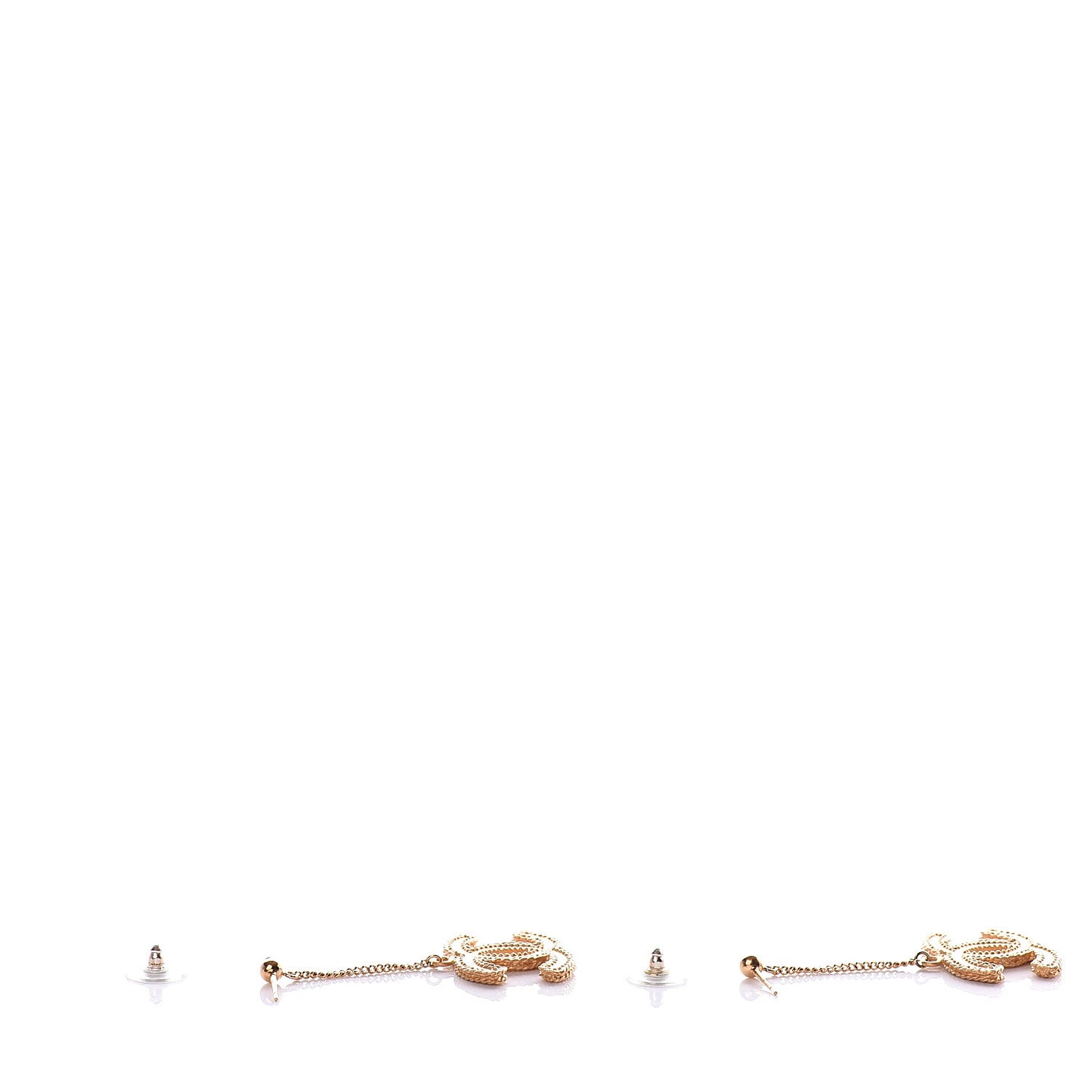 CC Drop Earrings Matte Gold
