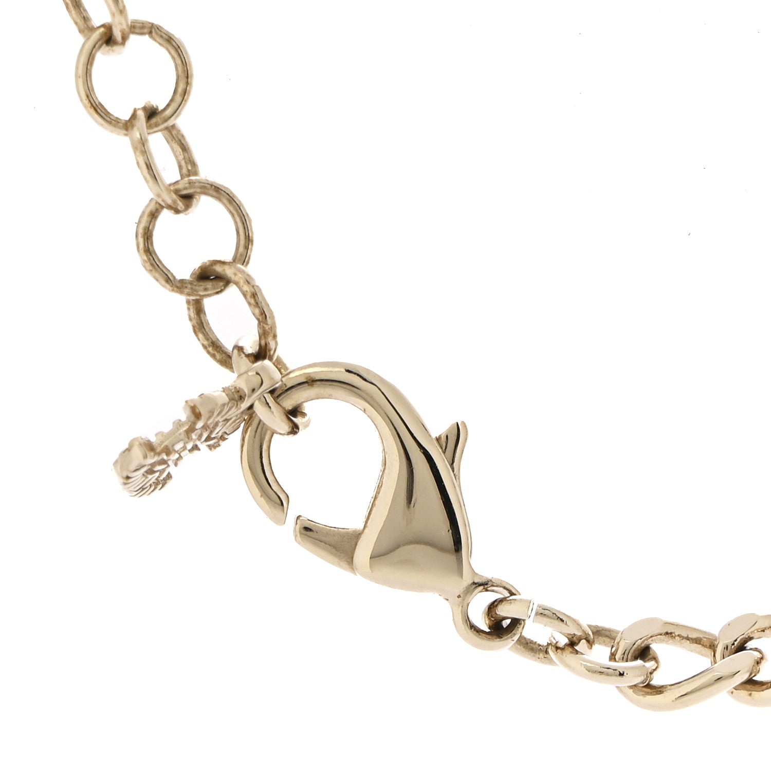 Chanel Baguette Crystal Logo CC Choker Necklace Gold 4 of 6