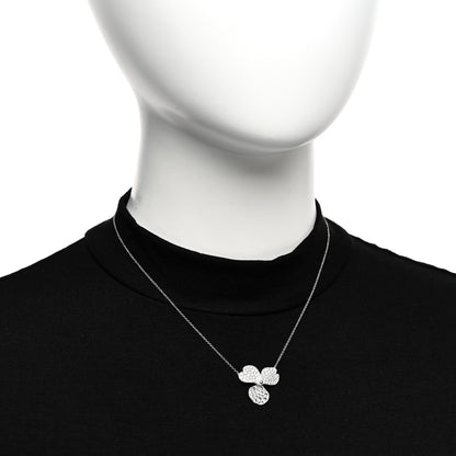 Tiffany Platinum Diamond Large Paper Flowers Pave Pendant Necklace 2 of 5